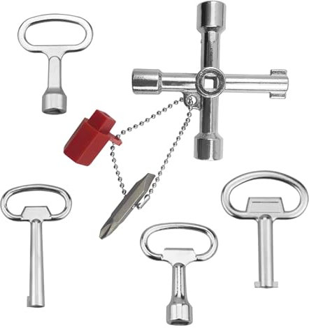 7 in 1 Radiator Key UK Set & 4 Meter Box Key Sets, Gas Meter Key,Multi-Functional Radiator Bleed Key, Valve Key, and Meter Box Key for Gas, Electric, and Water Taps, Square, Triangle