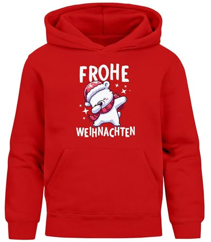 MoonWorks® Kinder Hoodie Weihnachten Pullover Weihnachtsmotive lustige Geschenk Weihnachtsoutfit Mädchen Jungen rot 128