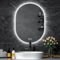 furduzz Oval LED Badezimmerspiegel 50x70cm, Beleuchteter Badezimmerspiegel mit Touch/Demister/3 Farben dimmbar, Badezimmerwandspiegel, horizontal/vertikal