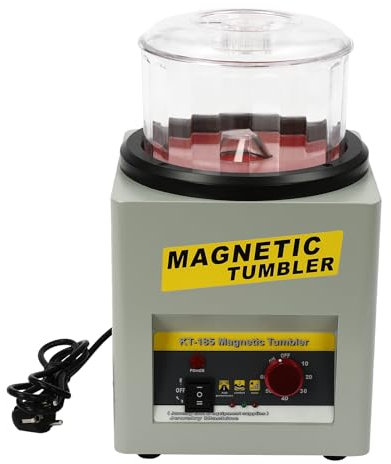 Magnetische Trommel Schmuck Poliermaschine Schmuckpoliermaschine mit Zeitfunktion, 220V 2000RPM Magnetische Finisher Maschine Becher Mini Poliermaschine für Leichtmetall, Nichteisenmetalle