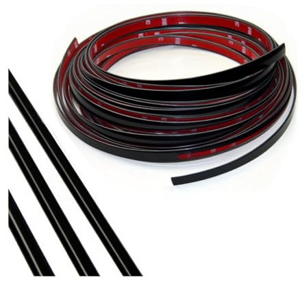 Chrom Zierleisten Selbstklebend 10mm × 5m Selbstklebende Zierleiste Universal Chromzierleiste für Auto Karosserie Fenster Außendekoration Türen Decken Möbel (Schwarz)