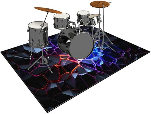 Drum Teppich Schlagzeugteppich 230 x 200 cm Trommelteppich Schallschutz Akustik Schlagzeug Teppich Professionelles rechteckiges Elektronisches Jazz Schlagzeug Kit Drumteppich für Studio, Wohnung