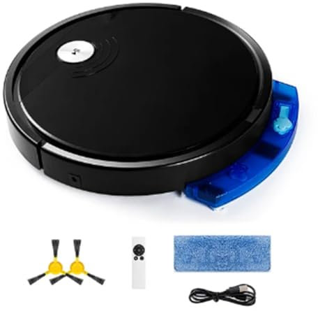 Jrifedptry Robot aspirador inteligente 5 en 1 RS800 con control remoto, súper silencioso, trapeador húmedo y seco, electrodoméstico, fácil de instalar, fácil de usar, negro, B