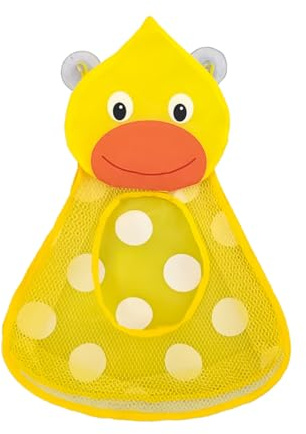 Miaija Baby Duck Bath Toy Storage Organiser Cute Animal Shape Bath Toy Holder Large Yellow Duck with 2 Strong Suction for Babies Kids Shower
