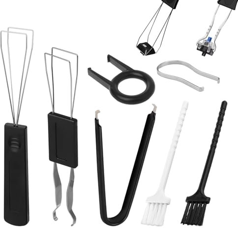 Eophmi Keycap Remover, 7pcs Keyboard Key Remover Kit, Keycap Puller, Switch Puller,Precision Tweezers and Cleaning Brush, Essential Keyboard Cleaning Kit for Enhanced Maintenance