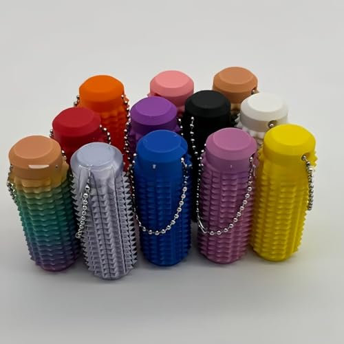 Little Ouchies Fidget Mini-Fidget-Spielzeug, stacheliger Grippie-Stim-Schlüsselanhänger, belüfteter Schlüsselanhänger für Angstlinderung, positiv, Schmerz-Fidget (zufällige Farbe 2 (optional))