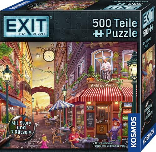 Kosmos 684990 EXIT® - Das Puzzle - Der Auftrag Paris, 500 Teile Puzzlen für Erwachsene und Kinder ab 10 Jahren, Escape Room Puzzle für Einsteiger mit Rätseln