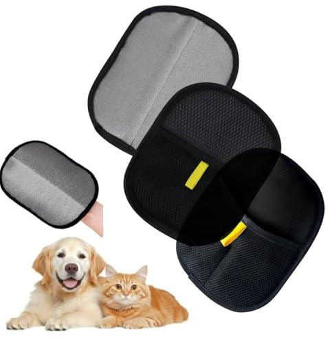 3 Stück bürste, Fell Magnet handschuh, Pet Hair Remover Glove, Handschuhe zur statischen Entfernung von Tierhaaren, Fellpflegehandschuhe für Katzen und Hunde
