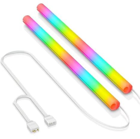 Fiorky 2 PCS Silicone Hose Pipe Aura Sync 5V 3PIN ARGB Tube Sleeve Water Cooling Raditor Tube Soft Tube ARGB Vest Computer Case Decoration