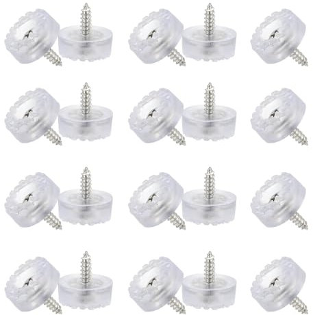 PATIKIL 18mm Screw-On Rubber Feet for Furniture, 20 Pcs Non Slip Furniture Pads Chair Glides Table Leg Protectors for Hardwood Floor Cutting Board Electronics, Clear
