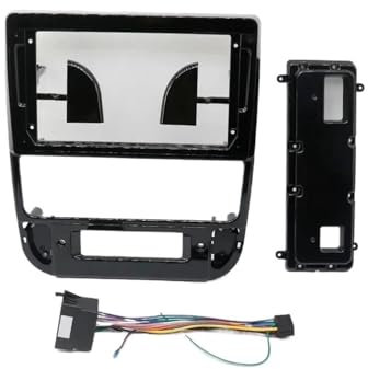 Cadre Panneau D'autoradio pour Peugeot 406 1999 2000 2001 2002 2003 2004 9 Pouces Autoradio Fascias Lecteur Stéréo 2 Din Unité Principale Panneau Tableau Bord Cadre(Black Frame Cable)