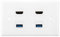 RASTKY Wall Socket 2-Port 2 Port USB3. Coppler Deckungsvideo HDTV -Wandplattenwandelwand und Anschlüsse