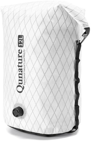 Qunature Gabeltaschen Fahrrad Wasserdicht, Bikepacking Dry Bag 12L | Gepäckträgertasche Reißfest für Gravel Rennrad MTB, Wasserdichte Tasche für Strand Kanu SUP Weiß L