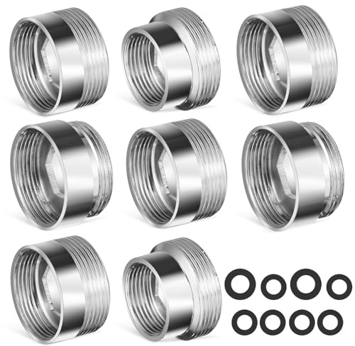 KONTONTY Kit de 8 Adaptateurs de Robinet en Cuivre pour Lavabo Cuisine, Filetages Extérieurs 22mm vers Intérieurs 16-22mm, Usinage de Précision pour Usage Polyvalent