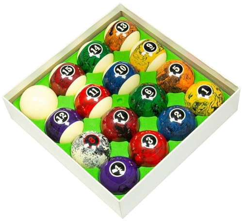 AMAZCHAT Premium 57mm Pool Ball Set - Durable Resin Billiard Balls Set for Professional & Home Game Rooms