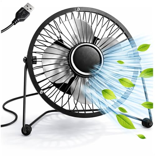com-four® ventilatore da tavolo USB 14,5 x 15 cm, mini ventilatore