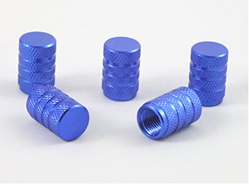 5x Ventilkappen Zylinder Farbe: Blau Blue Ventilkappe VB