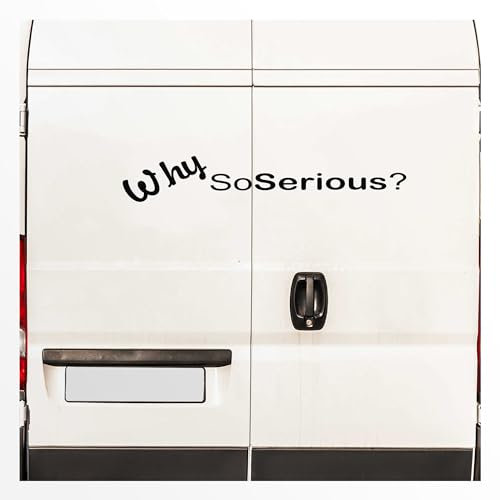 Indigos UG Aufkleber Heckscheibe & Motorklappe - schwarz - 600x118 mm - Why so serious - selbstklebender Sticker für Auto, Fenster, Bus oder LKW