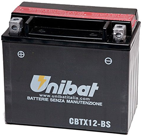 Mim Distribution Batterie Unibat YTX12-BS Kymco Xciting I (T71010) 250 2006-2008 12 V 10 Ah avec acide pour Kymco-Xciting 250 de 2006 jusqu'à 2008