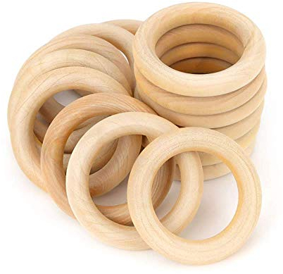 RUBY Holzring,Holzring Hölzern für Basteln DIY Handwerk Ring Anhänger und Anschlussstück Schmuck Machen Spielzeug (55mm)