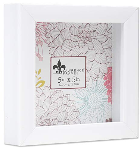 Lawrence Shadow Box Frame, Polystyrene, White, 5x5