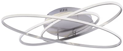 LeuchtenDirekt LED Deckenleuchte MALIK, stahl, 2xLED-Board/17W, 1xLED-Board/22,10W/2700-5000K, Innenleuchte, IP20, CCT-Farbsteuerung, Infrarot-FB, dimmbar, Memoryfunktion, 11535-55