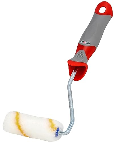 KOTARBAU® Farbroller Gelbfaden 100 mm mit Gummigriff Pinsel Farbwalze Walzenbürste Rollerwalze Rollerpinsel für Anstricharbeiten und Renovierung