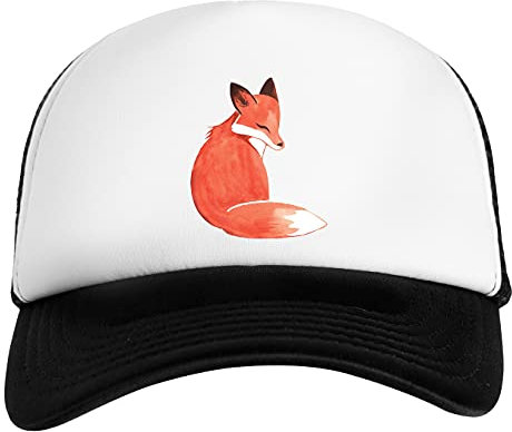 Aquarell Fuchs Weiß Schwarz Unisex Kinder Baseball Cap Kids White Black