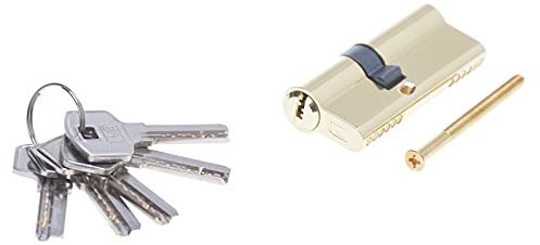 Cylindre de serrure profilé 30/45 en laiton avec 5 clés