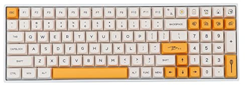 EPOMAKER Honey-Milk 140 Touches Keycaps, XDA Profile PBT Dye Sublimation Keycaps Set pour Clavier de Jeu Mécanique, Compatible avec Cherry Gateron Kailh Otemu MX Structure (XDA Profile, Honey Milk)
