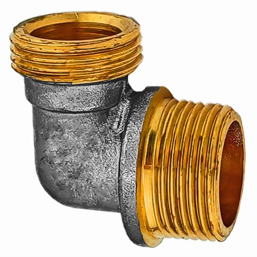 MegaHaustechnik 3/4 Zoll Eurokonus Winkel Kupplung Klemm Ring Verschraubung Fitting Messing für Heizrohr Mehrschicht Aluminium Kunststoff Verbund Rohr 16x2 mm AußenØ x Wandstärke Fußboden Heizung