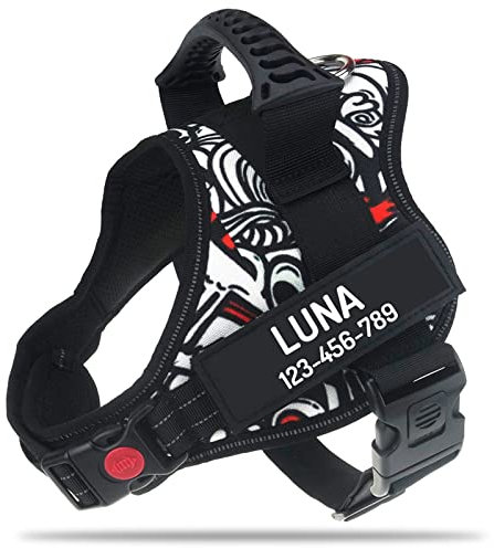 PawPawify Hundegeschirr gegen Ziehen, personalisierbar, strapazierfähig, Hundeweste verhindert Zerren, Ziehen oder Würgen, für Training und Spazierengehen