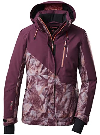 killtec Damen Skijacke/Funktionsjacke mit abzippbarer Kapuze und Schneefang KSW 145 WMN SKI JCKT, dunkelpflaume, 42, 38625-000