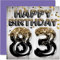 Stuff4 Geburtstagskarte zum 83. Geburtstag für Männer – schwarze und goldene Glitzerballons – Happy Karten für 83 Jahre alten Mann Papa Great Grandad Grandpa Gran 145 mm 80 dritte Grußkarten Geschenk