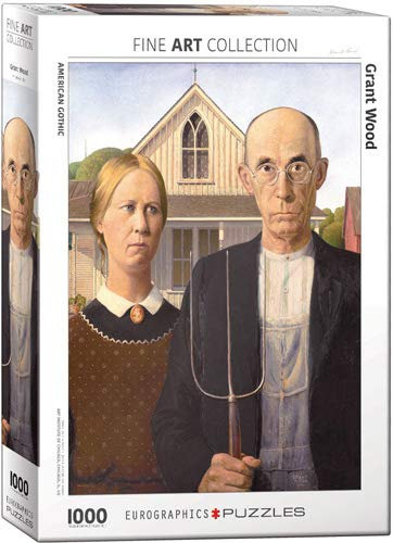 empireposter Grant Wood - American Gothic - 1000 Teile Puzzle im Format 68x48 cm + Deluxe 3er Set Puzzle Zubehör