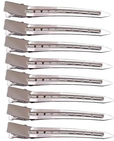 Pince Cheveux, 8 Pcs Pinces à Cheveux en Métal, Pinces à Cheveux Duck Bill, Pinces à Cheveux Professionnelles, Pour Coiffure et Maquillage