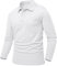 donhobo Poloshirt Herren Golf Langarm Tshirt Army Polo Shirts Leicht Arbeitsshirt Outdoor Sportshirt Männer Tactical Shirt Polohemd, Weiß, M
