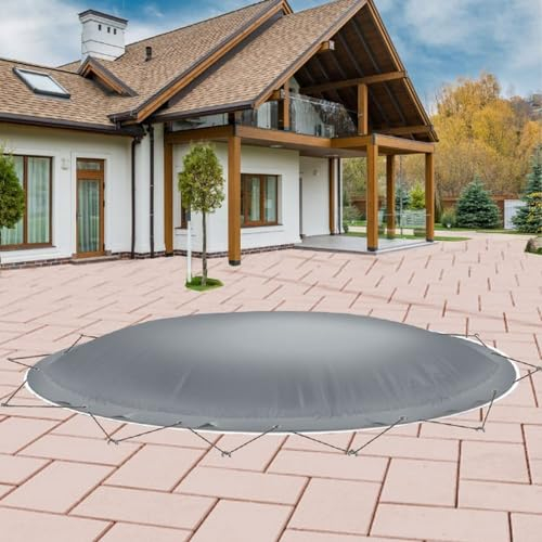 SAXONICA Aufblasbare Poolabdeckung Rundpool Ø 600 cm I Rund Pool 6 m I grau