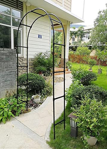 Gartenbögen und Lauben Rahmen Rosenbogen Rankgitter wetterbeständig, Metall, für verschiedene Kletterpflanzen, Hochzeitsbogen, Brautparty, Dekoration, breite Laube, mit Sockel, schwarz, 240 x 220 x 40