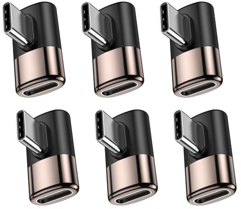 MOGOOD USB-C Winkeladapter 90°,40Gbps, 100W, 8K, 6er Set Laptop und Kabel | Aluminiumgehäuse, Thunderbolt 3/4, kompatibel mit Steam Deck, Switch, MacBook, iPad, VR, Gaming, Büro, Reisen, Daten, Laden