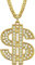 MAIROX Hip Hop Schmuck,Kette Dollar Zeichen,Rapper Accessoires, 80er 90er Jahre Herren Hip Hop Zubehör Halskette Pimp, Accessoire, Kostüm, Karneval, Mottoparty