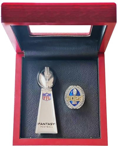 QWEOHBUA Fantasy Football Rings 2023 Championship Rings Collection FFL Championship Trophy Geschenkbox Ring Display Box (Size : 12)