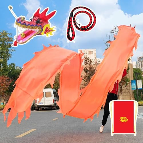 Einfarbige Drachentanz-Flagge for den Außenbereich, fliegt wie Seide, Drachentanz-Flagge for Spiel, Sport und Fitness(Color:Orange,Size:8 m (26 ft))