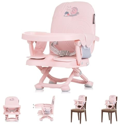 Chipolino Chaise enfant siège rehausseur Lollipop table amovible rabattable, coloris:bébé rose