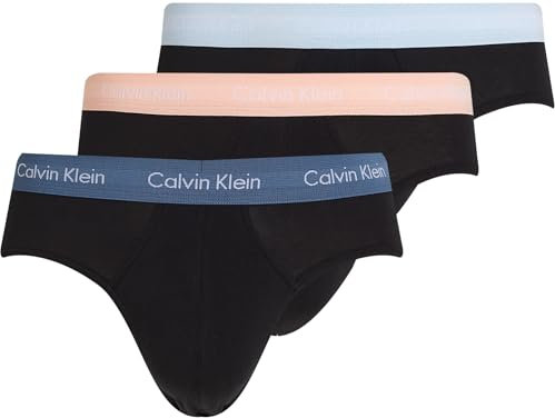 Calvin Klein Men’s 3 Pack Hip Briefs, Multicolor (B- Vint Ind, Mln Frenzy, H Blue Wbs), M