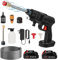Nettoyeur Haute Pression, Pistolet Haute Pression sans Fil 50Bar, Nettoyeur Haute Pression sur Batterie, Chargeur et Tuyau de 5M, pour Lavage et Arrosage de Voiture (2 Batterie)