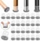 Ezprotekt 32Pcs Silicone Chair Leg Floor Protectors, Chair Feet Cover Wrapped Felt Furniture Slider Covers Hardwood Floor Cups Protectors Caps for Extra Small Furniture Feet,Grey (Round, Fit 13-20mm)
