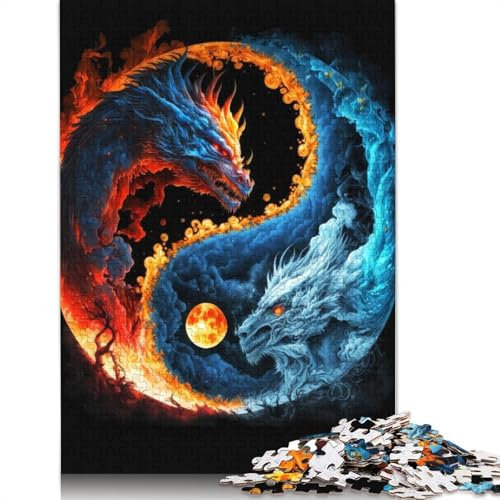 für Erwachsene 1000-teiliges Puzzle Yin und Yang Puzzle Holzpuzzle Lernspielzeug 75x50cm