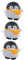JEWEDECO 3 Stück Geldbörse Mit Pinguin Muster Vintage Stil Hübsche Kinder Geldbörse Aufbewahrungstaschen Grau/Weiß