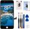 EFaith für iPhone 8 Plus Display Ersatz Bildschirm 5.5 Zoll LCD Full HD 3D Touch Screen Digitizer Rahmen mit Kleber, Displayschutzfolie, Reparaturwerkzeuge,kompatibel mit ModellAA1864, A1897, A1898